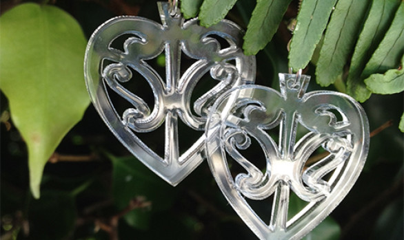 Koru hearts, clear