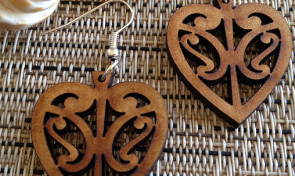 Koru Hearts, wood